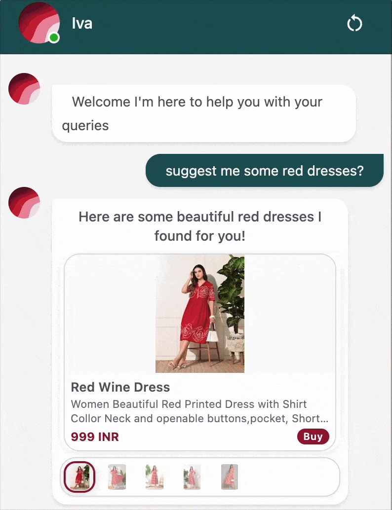 Product carousel demonstration showing dynamic product recommendations
